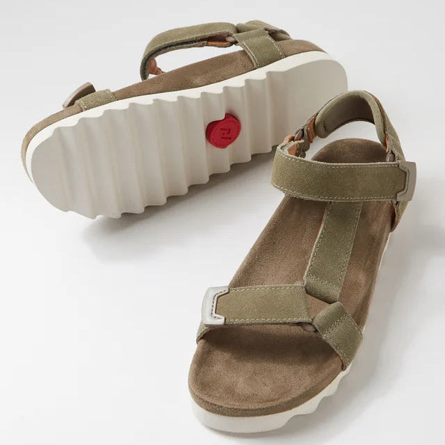 Sandal Tooth Wedge Sage/White