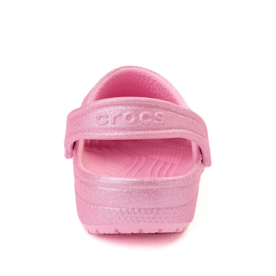 Toddler Classic Glitter Clog Pink Tweed Glitter