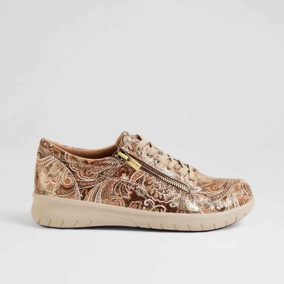 Solar Xf Choc & Gold Paisley – Sizeable Shoes & Accessories