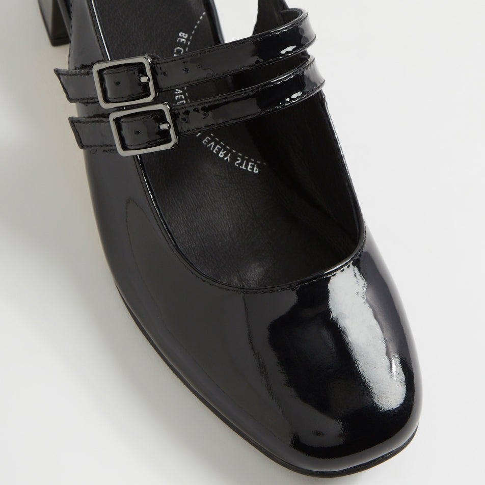 Tiara W Black Patent Leather