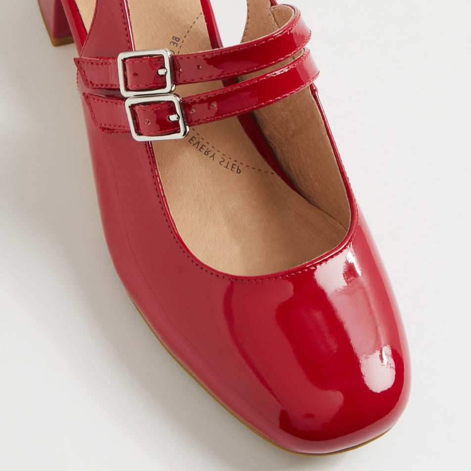 Tiara W Dark Red Patent Leather