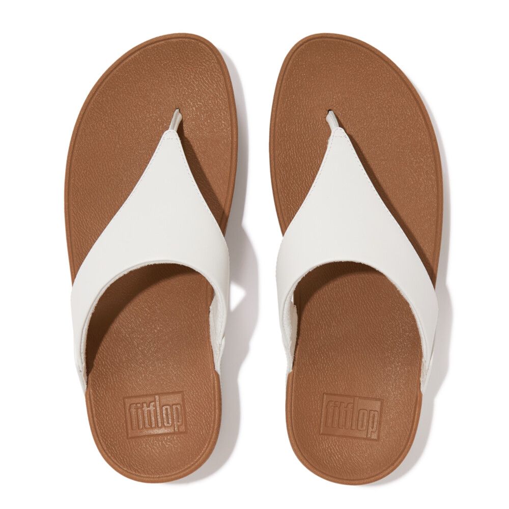 Lulu Leather Toe-Post Sandal White