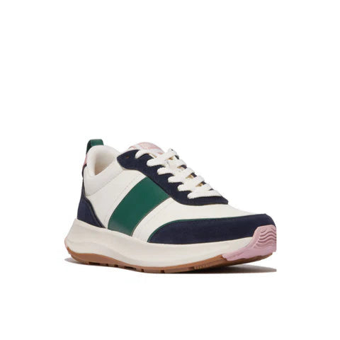 F-Mode Flow Leather/Suede Flatform Sneaker Midnight Navy Mix