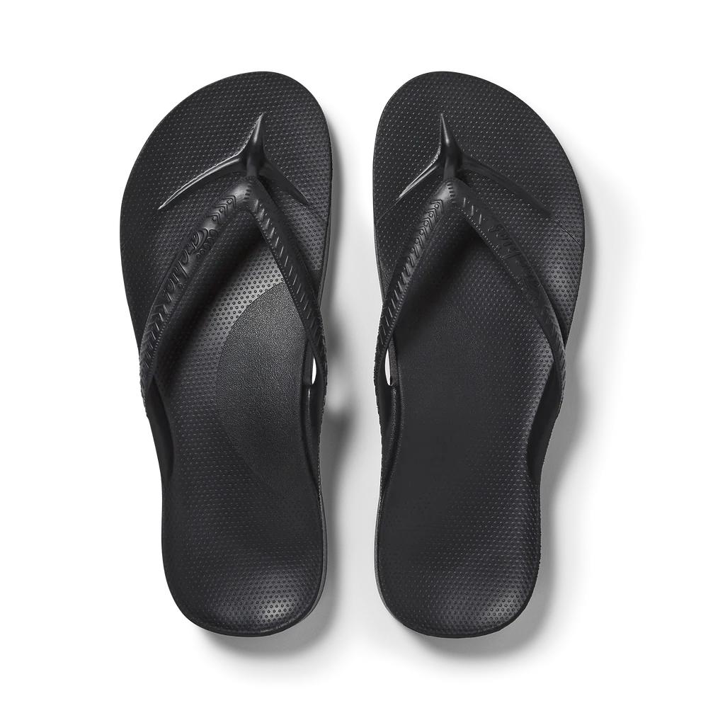 Arch Support Thongs - Black