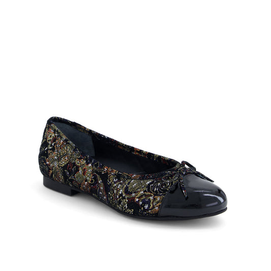 Comradi Xf Black Royal Print Patent Leather