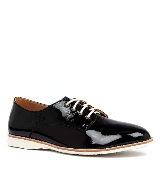 Derby Unlined Black Patent Crinkle