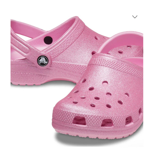 Toddler Classic Glitter Clog Pink Tweed Glitter