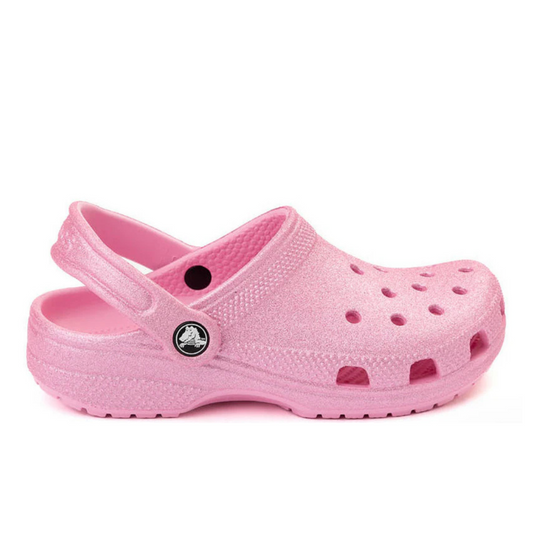 Toddler Classic Glitter Clog Pink Tweed Glitter