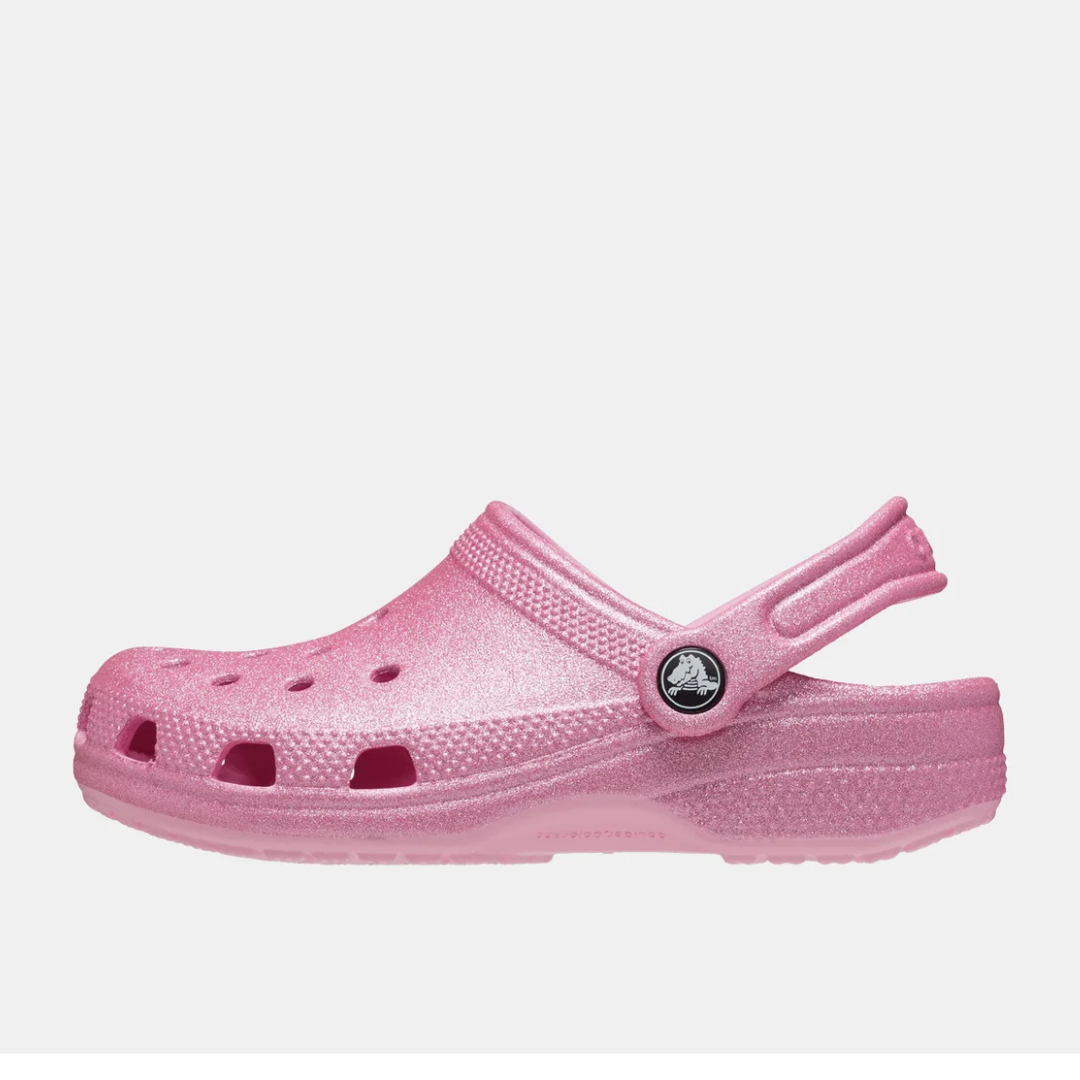 Kids' Classic Glitter Clog Pink Tweed Glitter