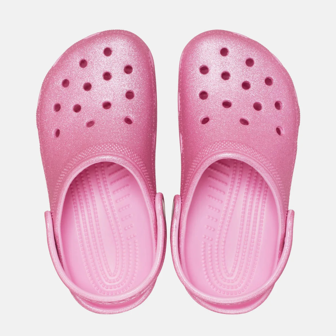 Kids' Classic Glitter Clog Pink Tweed Glitter
