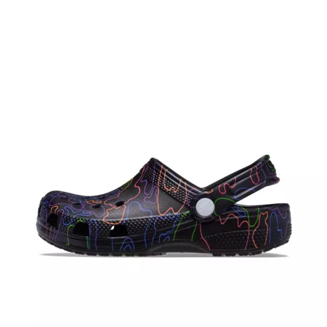 Kids' Classic Hi-Vis Camo Clog Black Multi