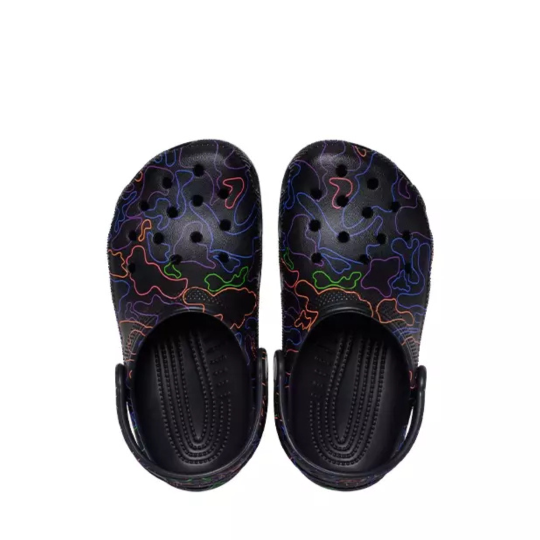 Kids' Classic Hi-Vis Camo Clog Black Multi