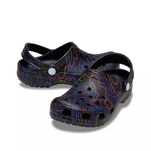 Kids' Classic Hi-Vis Camo Clog Black Multi