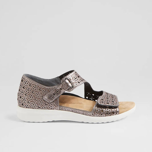 Bizza Xw Pewter White Leather