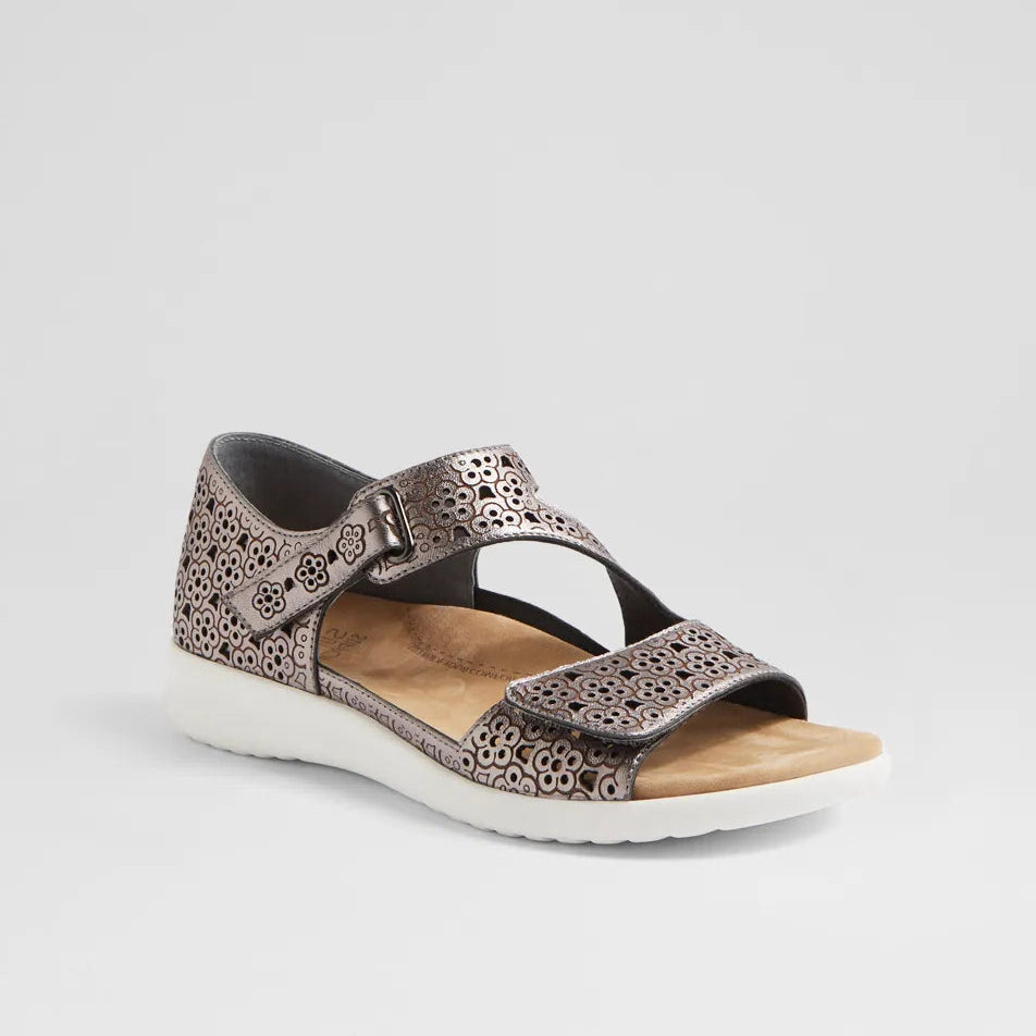 Bizza Xw Pewter White Leather