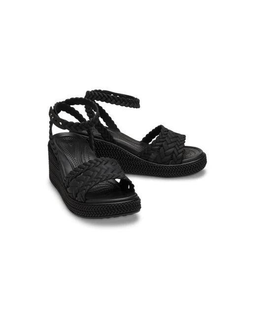 Brooklyn Woven Ankle Strap Wedge Black