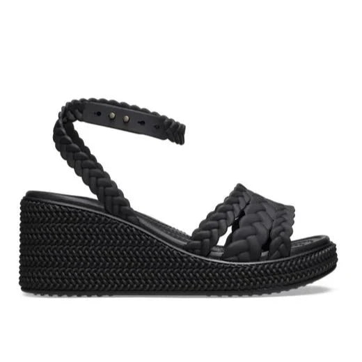 Brooklyn Woven Ankle Strap Wedge Black