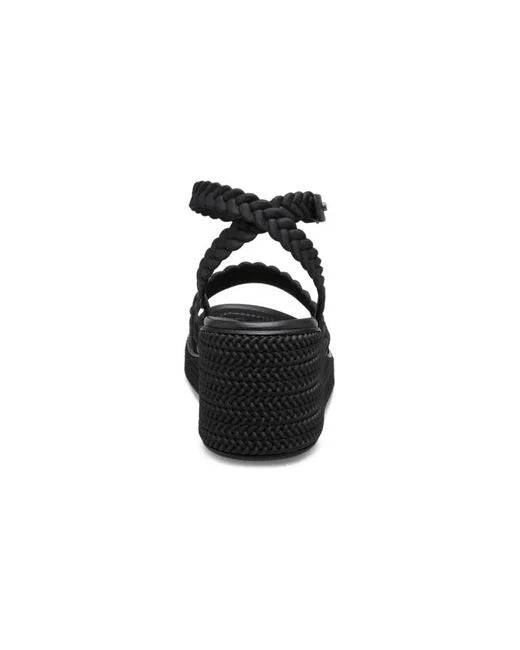 Brooklyn Woven Ankle Strap Wedge Black