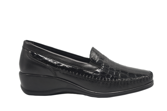 Irene Black Croc Patent